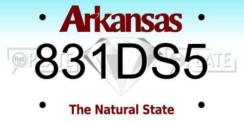 831DS5 Arkansas License Plate