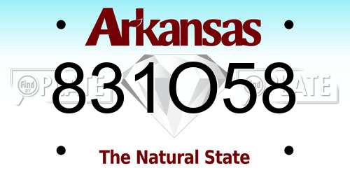 831O58 Arkansas License Plate