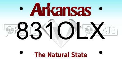 831OLX Arkansas License Plate