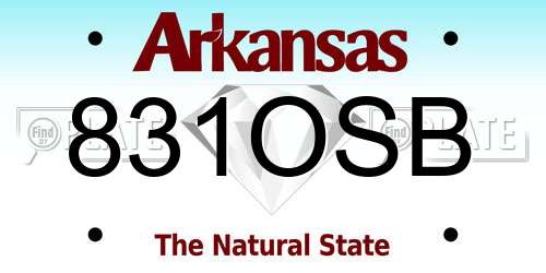 831OSB Arkansas License Plate