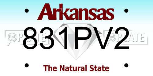 831PV2 Arkansas License Plate