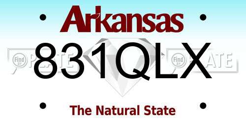 831QLX Arkansas License Plate