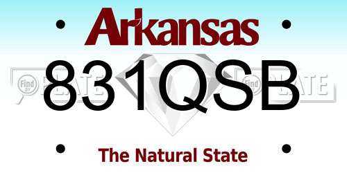 831QSB Arkansas License Plate