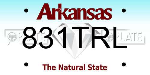 831TRL Arkansas License Plate