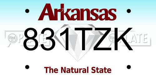 831TZK Arkansas License Plate