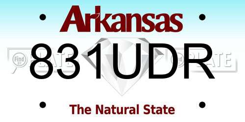 831UDR Arkansas License Plate