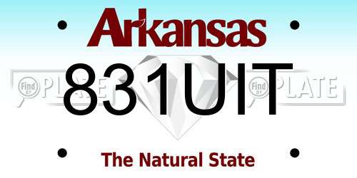 831UIT Arkansas License Plate