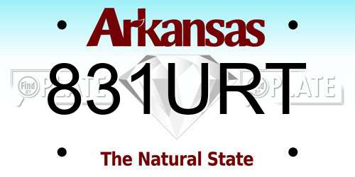 831URT Arkansas License Plate