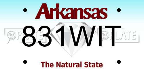 831WIT Arkansas License Plate