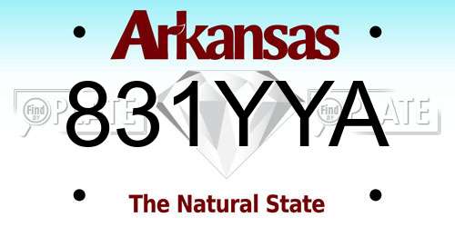 831YYA Arkansas License Plate