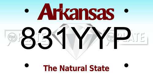831YYP Arkansas License Plate