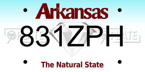 831ZPH Arkansas License Plate