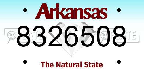8326508 Arkansas License Plate