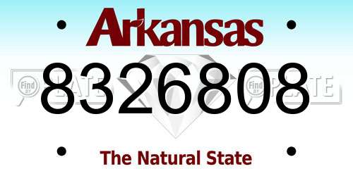 8326808 Arkansas License Plate