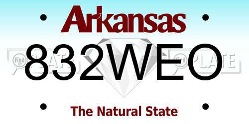 832WEO Arkansas License Plate