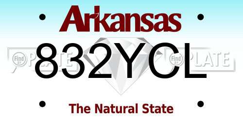 832YCL Arkansas License Plate