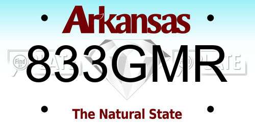 833GMR Arkansas License Plate