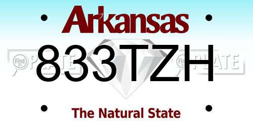 833TZH Arkansas License Plate
