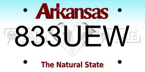 833UEW Arkansas License Plate
