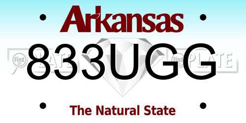 833UGG Arkansas License Plate