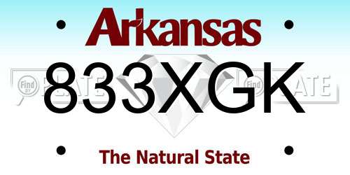 833XGK Arkansas License Plate