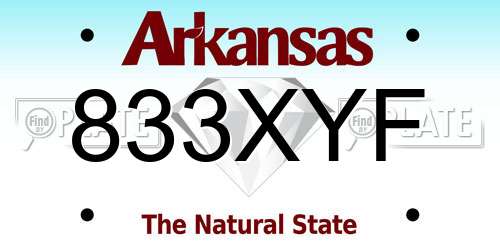 833XYF Arkansas License Plate