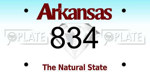 834 Arkansas License Plate