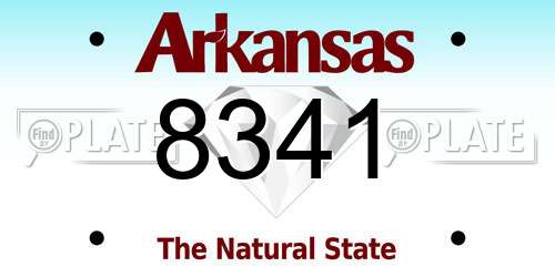 8341 Arkansas License Plate
