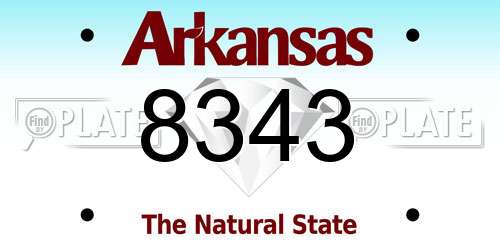 8343 Arkansas License Plate