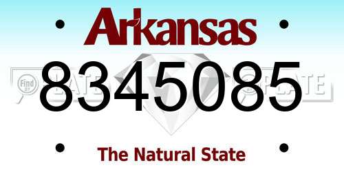 8345085 Arkansas License Plate