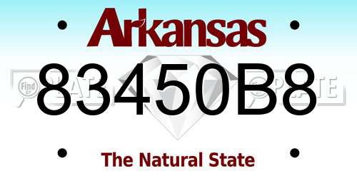 83450B8 Arkansas License Plate