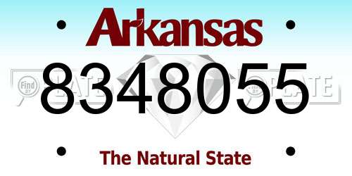 8348055 Arkansas License Plate