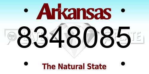 8348085 Arkansas License Plate