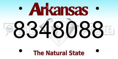 8348088 Arkansas License Plate