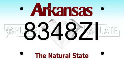 8348ZI Arkansas License Plate