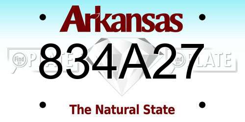 834A27 Arkansas License Plate