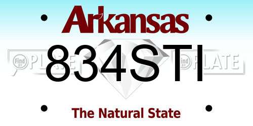 834STI Arkansas License Plate