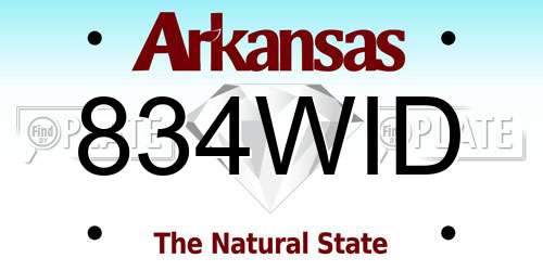 834WID Arkansas License Plate