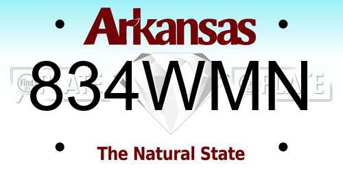 834WMN Arkansas License Plate