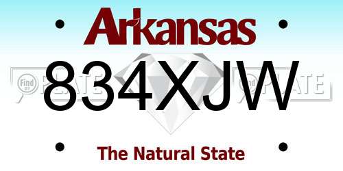 834XJW Arkansas License Plate