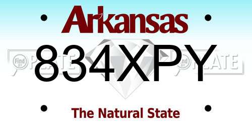 834XPY Arkansas License Plate