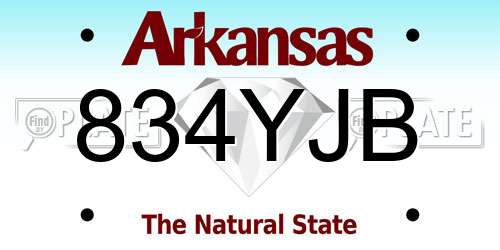 834YJB Arkansas License Plate