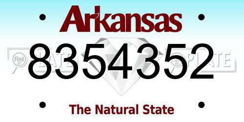 8354352 Arkansas License Plate