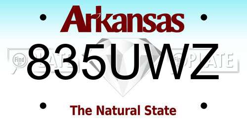 835UWZ Arkansas License Plate