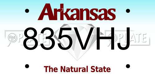 835VHJ Arkansas License Plate