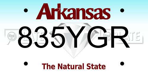 835YGR Arkansas License Plate
