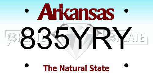 835YRY Arkansas License Plate
