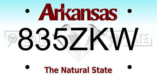 835ZKW Arkansas License Plate
