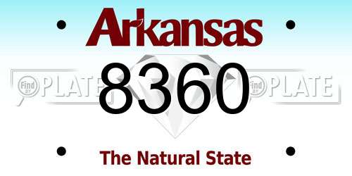 8360 Arkansas License Plate