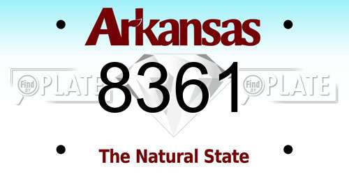 8361 Arkansas License Plate